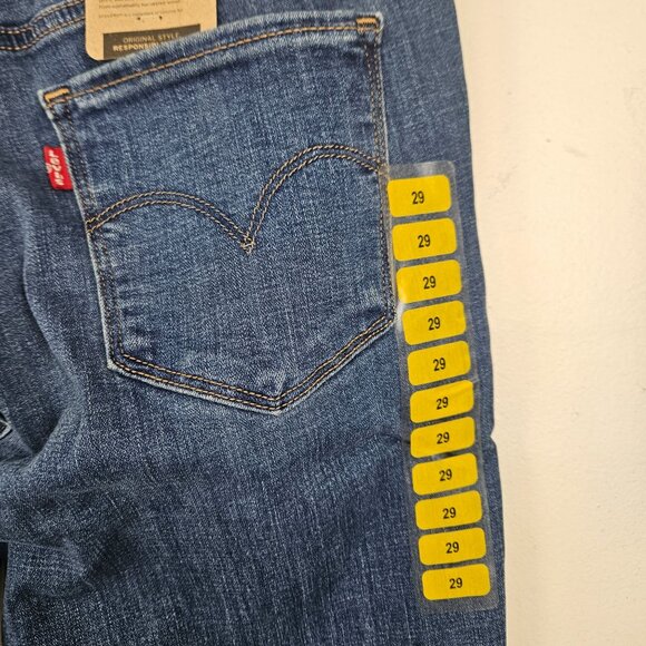 Levis Womens Blue Jeans Size 8 Medium 311 Skinny Shaping W29 L30 Distressed Deni - Picture 10 of 13